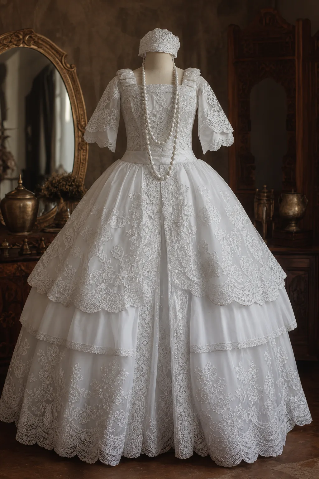 Roupa de ração branca completa